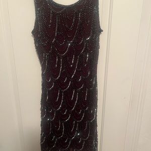 Stunning beaded/sequins purple cocktail dress size 2